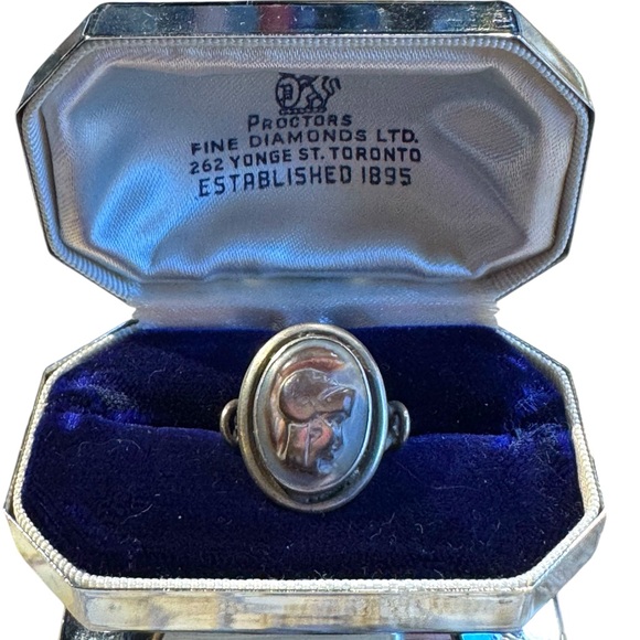 Lovely antique carved trojan cameo sterling silver 925 ring - Picture 3 of 7